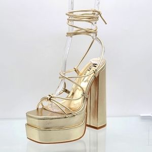 Chunky heels lace up fashion shoes